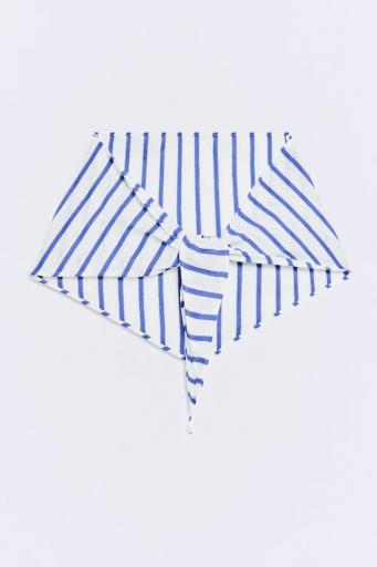 Toquilla algodón lino rayas azul Begur