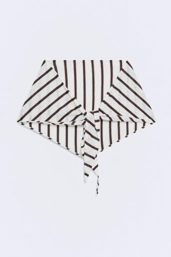 Toquilla algodón lino rayas chocolate Begur