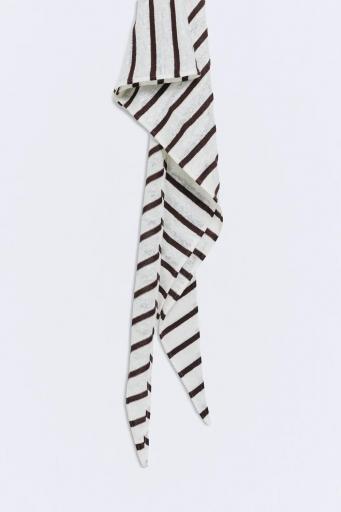 Toquilla algodón lino rayas chocolate Begur [2]