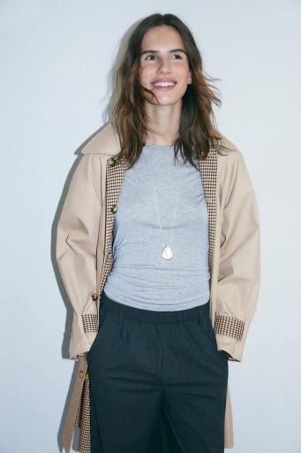 Trench algodón reversible cuadros marrones Berkeley [1]