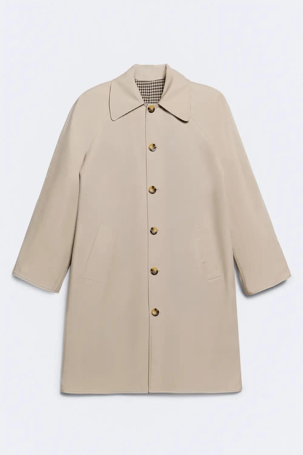 Trench algodón reversible cuadros marrones Berkeley
