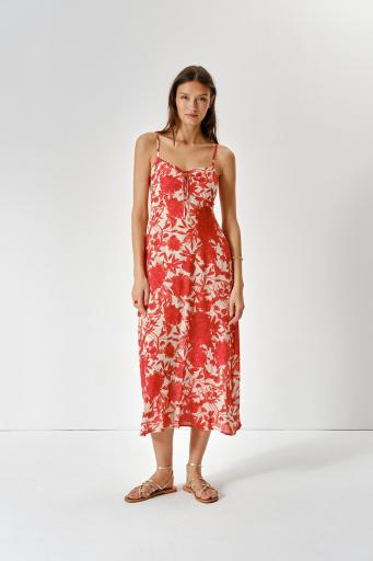Vestido largo rojo Carmen