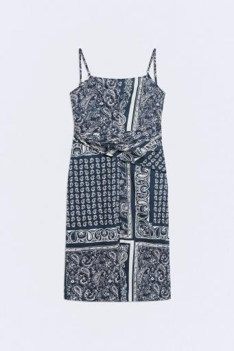 Vestido estampado paisle azul marino Cassis [1]