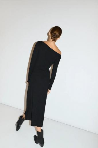Vestido lana asimétrico Moore negro [4]