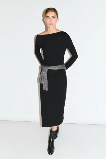 Vestido lana asimétrico Moore negro [1]