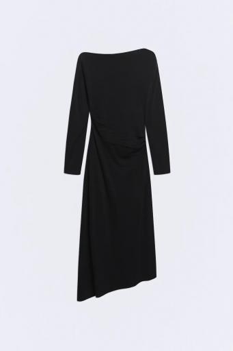 Vestido lana asimétrico Moore negro [0]