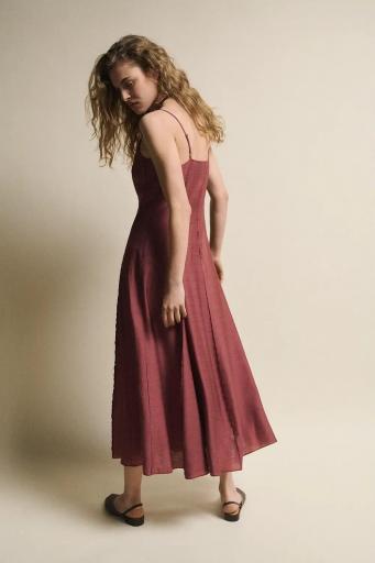 Vestido largo marrón rojizo Ofelia [1]