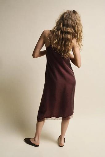 Vestido lencero midi rojo cobrizo Yvette [1]