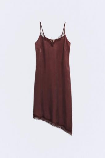 Vestido lencero midi rojo cobrizo Yvette [0]