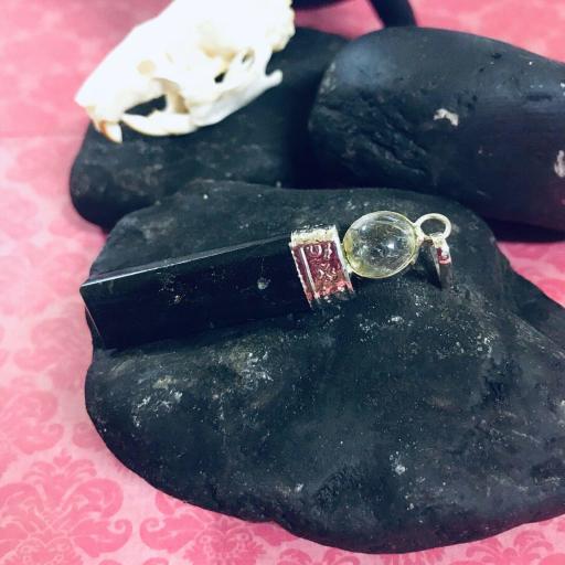 Colgante Mineral Turmalina Bola Cuarzo - Pendant Mineral Tourmaline Quartz Ball [0]