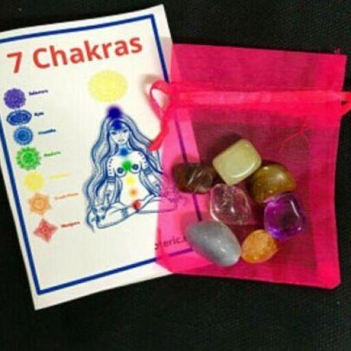 SET 7 CHAKRAS + BOLSA minerals chakras