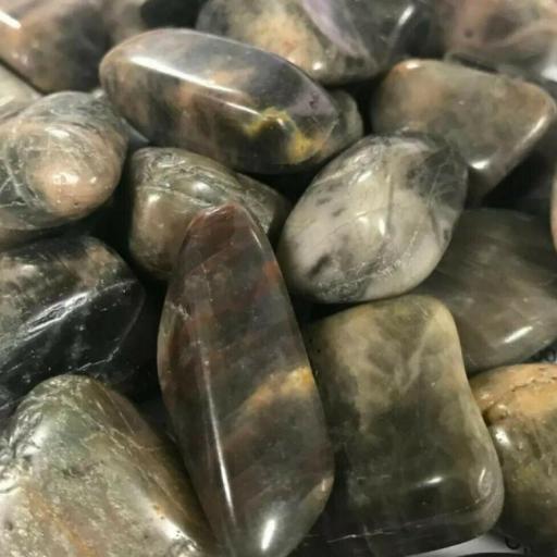 Piedra luna negra x10 rodados 20mm aprox.- X 10 black moonstone Mineral