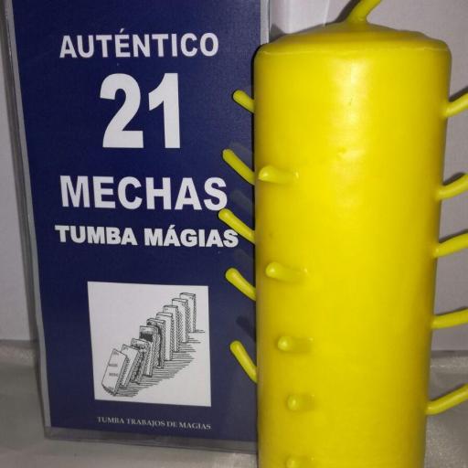 Special Candle Tomb Works - 21 Wicks YELLOW- Velon Especial Tumba Trabajos - 21 Mechas AMARILLO