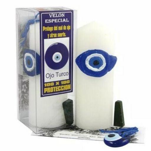 Velon Especial Ojo Turco (Protección) - Special Candle Turkish Eye (Protection)