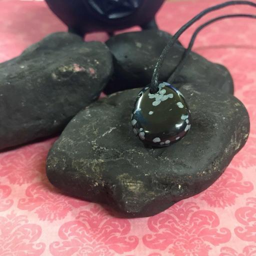 Colgante Mineral Obsidiana Nevada - Snowy Obsidian Mineral Pendant