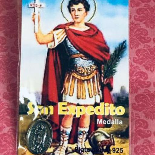 St. Expedited medal - sterling silver - Medalla San Expedito 2,5 cm
