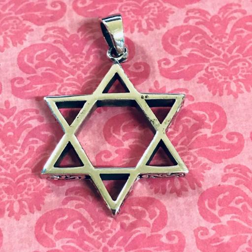 david star pendant sterling silver 3.5 cm Estrella David Plata de Ley 3.5 cm