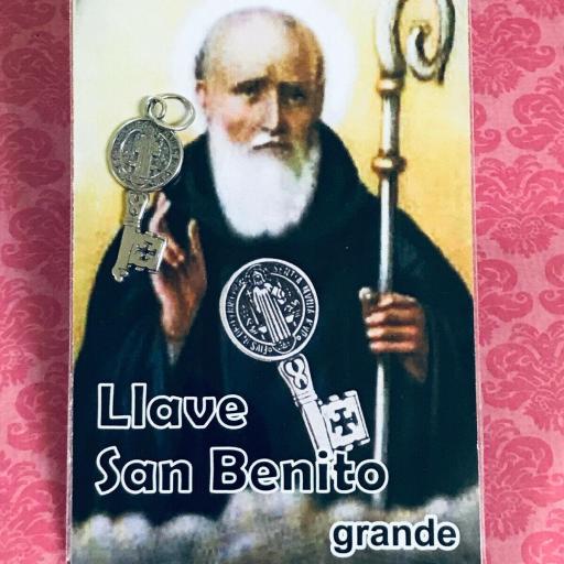 St. Benedict key pendat sterling silver - llave San Benito 3 cm - plata de ley 