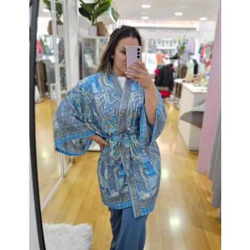 Kimono azul cachemir