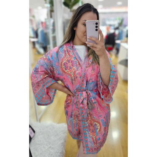 Kimono rosa cachemir