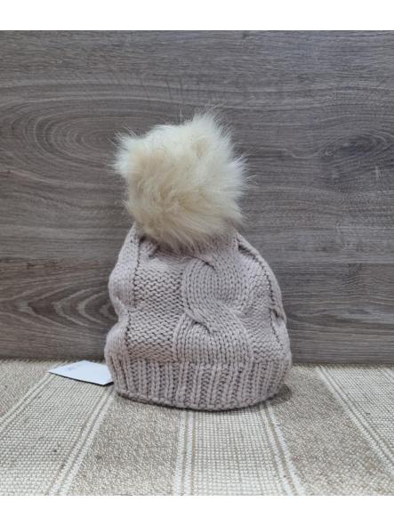 Gorro lana ochos beige