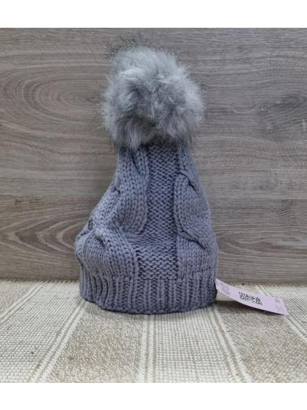 Gorro lana ochos gris