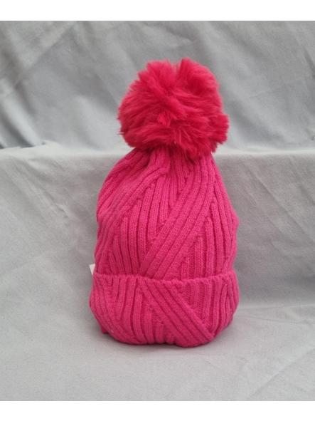 Gorro zig zag pompón fucsia