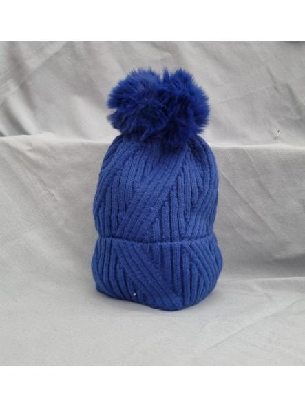 Gorro zig zag pompón azul klein