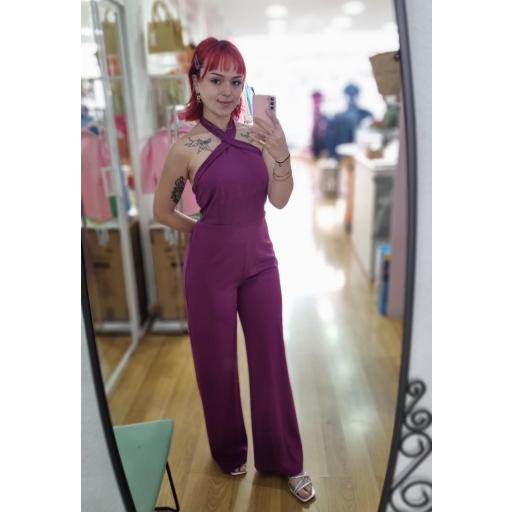 Mono evento cuello halter buganvilla