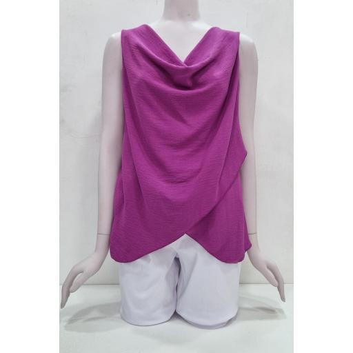 Blusa escote cascada buganvilla