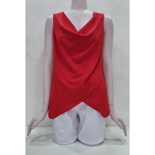 Blusa escote cascada rojo