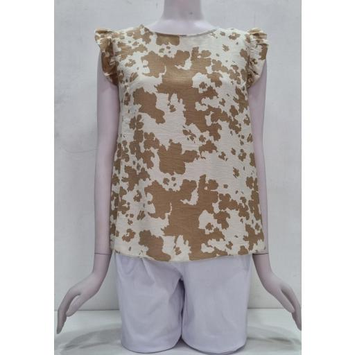 Blusa estampada vaca marrón tostado