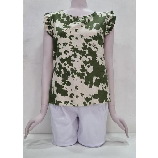 Blusa estampada vaca verde kaki