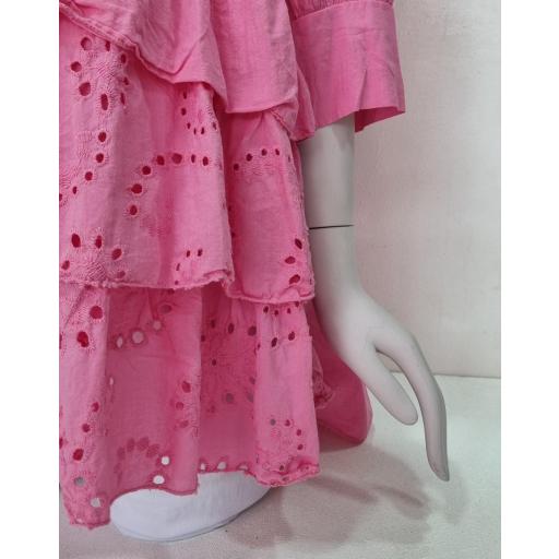 Camisa-blusón rosa flúor volantes TALLA GRANDE [1]