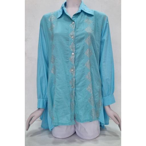 Camisa-blusón azul TALLA GRANDE