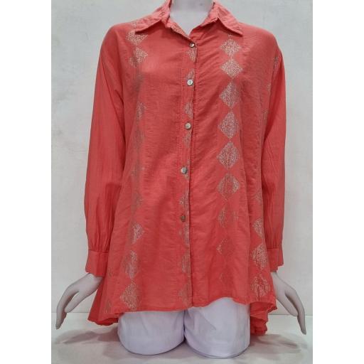 Camisa-blusón coral TALLA GRANDE