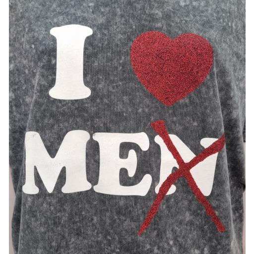 Camiseta gris efecto lavado I LOVE ME [1]