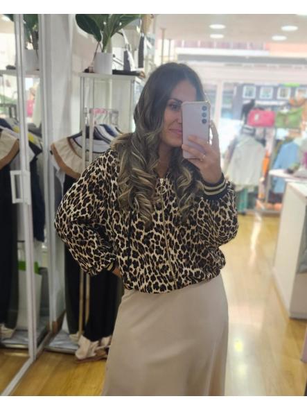 Bomber algodón animal print