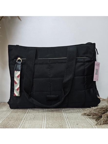 Bolso nylon tote negro grande