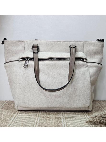 Bolso tipo tote paño beige