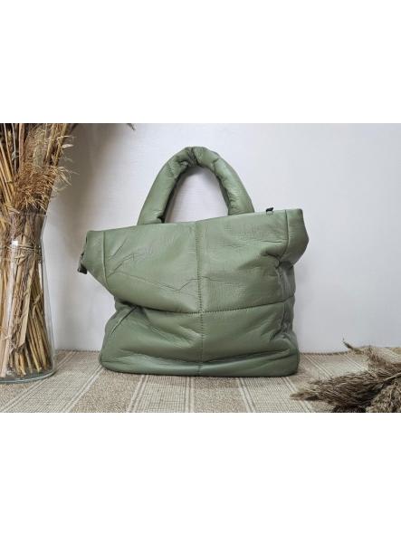 Bolso efecto piel cuadrado verde oliva