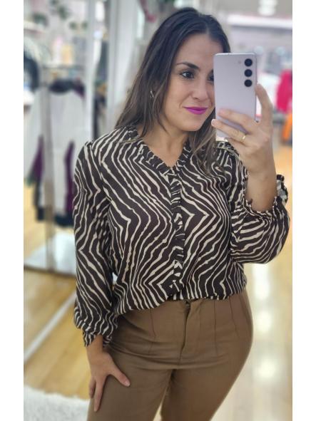 Blusa cebra marrón