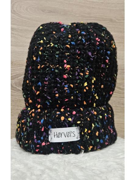 Gorro lana negro jaspeado HERVELS