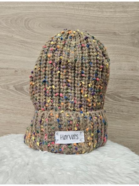 Gorro lana marrón jaspeado HERVELS