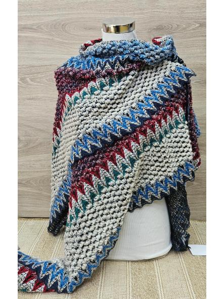 Poncho punto multicolor blancos