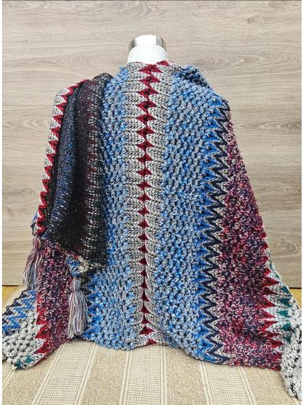 Poncho punto multicolor blancos [0]