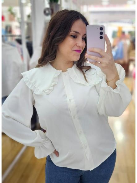 Blusa cuello bebé blanca