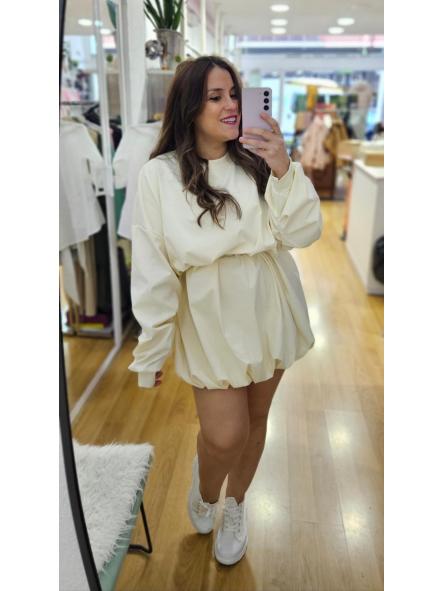 Vestido globo beige OVERSIZE