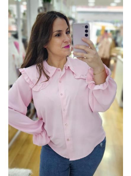 Blusa cuello bebé rosa