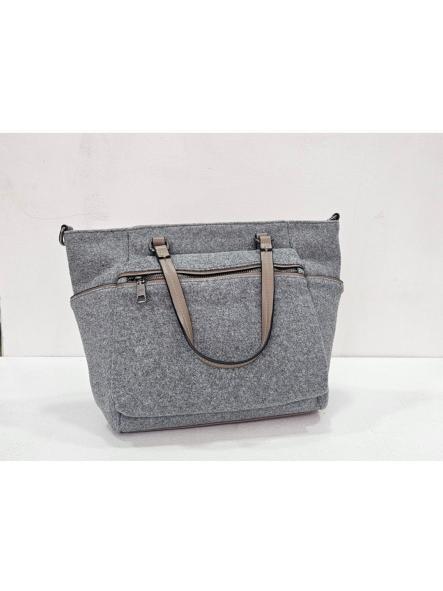 Bolso tipo tote paño gris